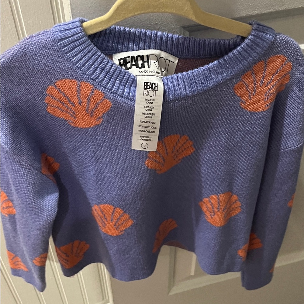 Beach Riot Girls size 2 Lavender and Coral Sweater